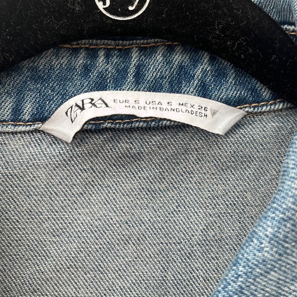 Zara (EUC)• long denim jean button front midi maxi collared split hem dress - Picture 9 of 12